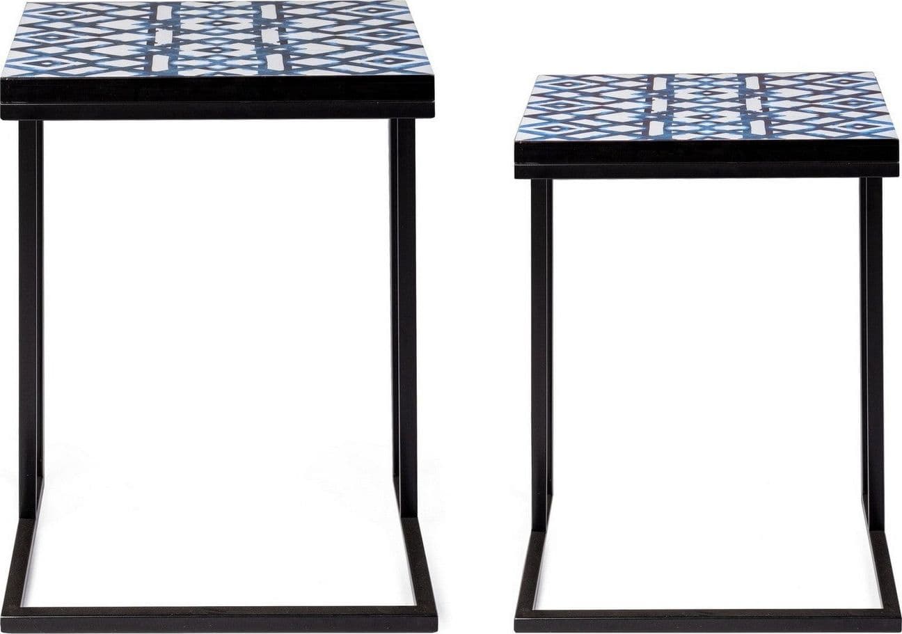 Tavolini "Neapolis" struttura in acciaio piano in MDF per arredamento set da 2 in Console e tavoli da divano Decor Space - Altamura, commercioVirtuoso.it
