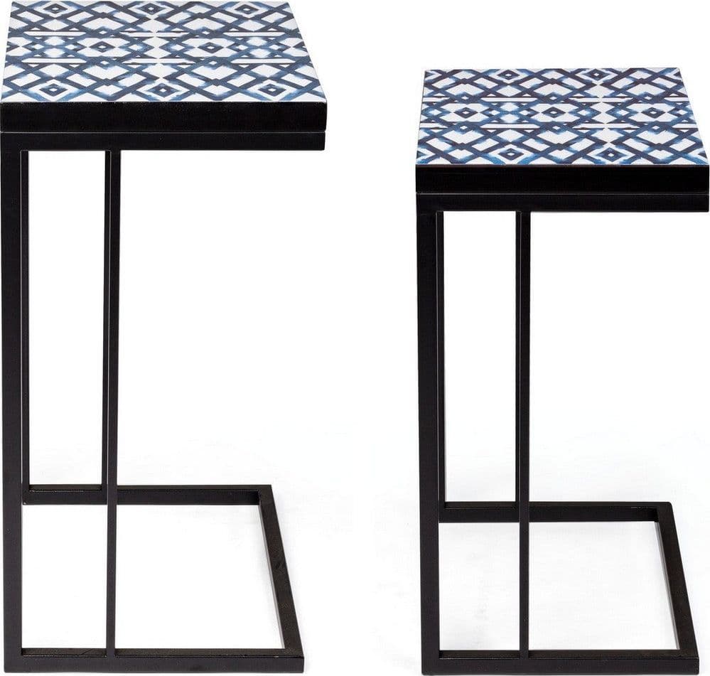 Tavolini "Neapolis" struttura in acciaio piano in MDF per arredamento set da 2 in Console e tavoli da divano Decor Space - Altamura, commercioVirtuoso.it