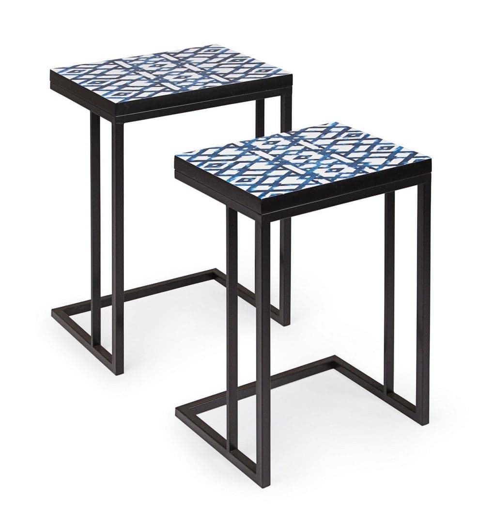 Tavolini "Neapolis" struttura in acciaio piano in MDF per arredamento set da 2 in Console e tavoli da divano Decor Space - Altamura, commercioVirtuoso.it