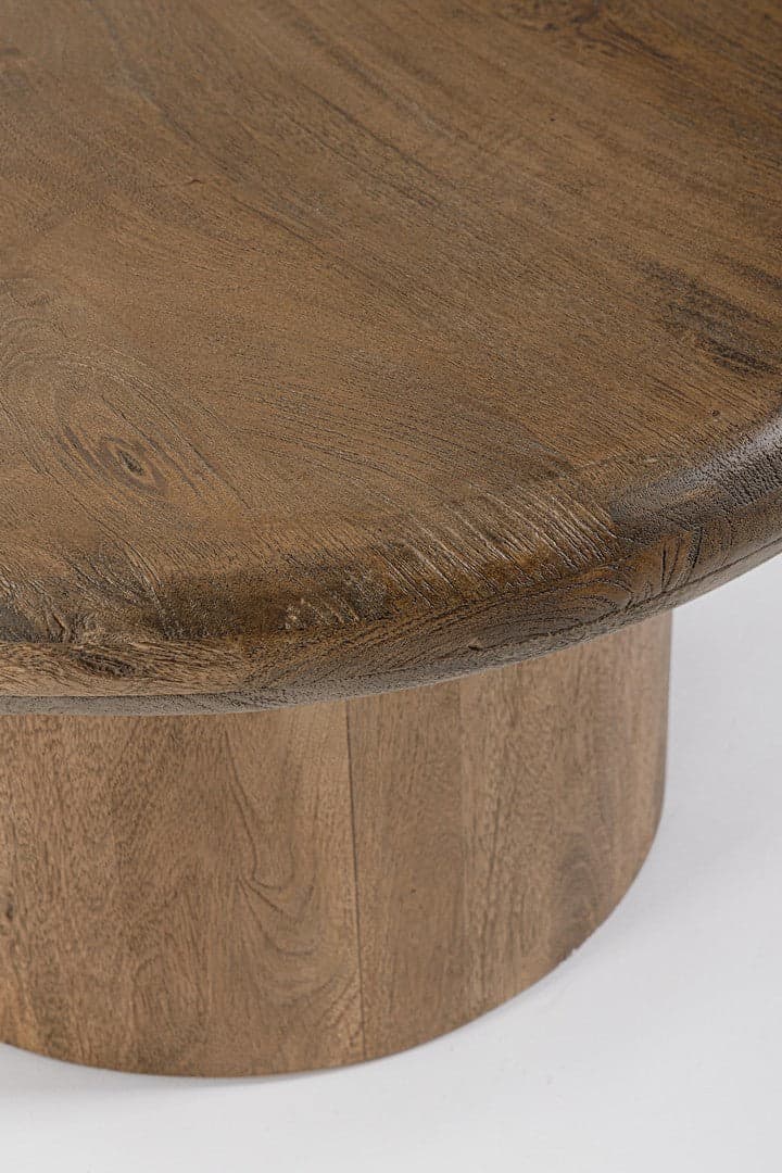 Tavolino "Lopez" tondo struttura in legno di mango per interni in Console e tavoli da divano Decor Space - Altamura, commercioVirtuoso.it