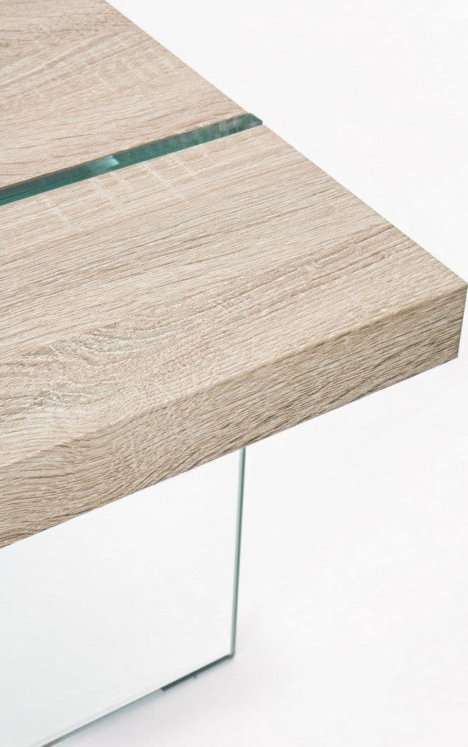 Tavolino "Tom" gambe in vetro temperato e piano in MDF per arredamento in Console e tavoli da divano Decor Space - Altamura, commercioVirtuoso.it