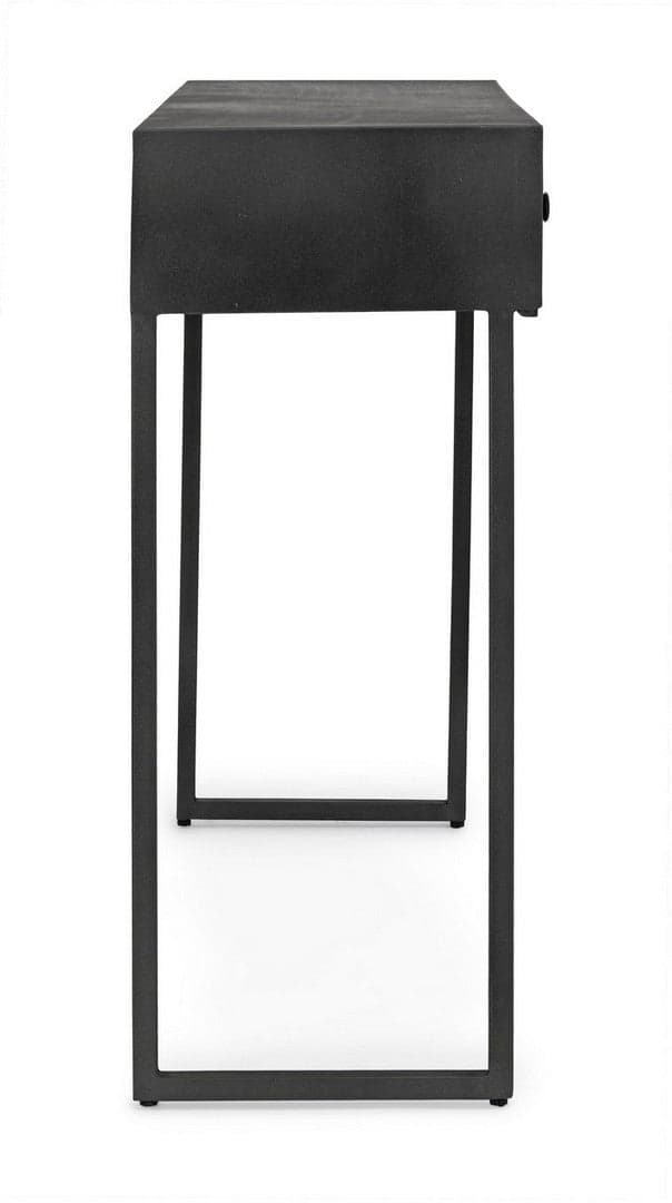 Consolle "Dorset" struttura in acciaio con cassetti e ante in legno di mango per interni in Credenze Decor Space - Altamura, commercioVirtuoso.it