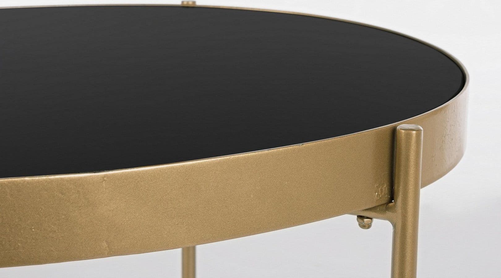 Tavolino "Rashida" struttura in acciaio piano in vetro per arredamento in Console e tavoli da divano Decor Space - Altamura, commercioVirtuoso.it