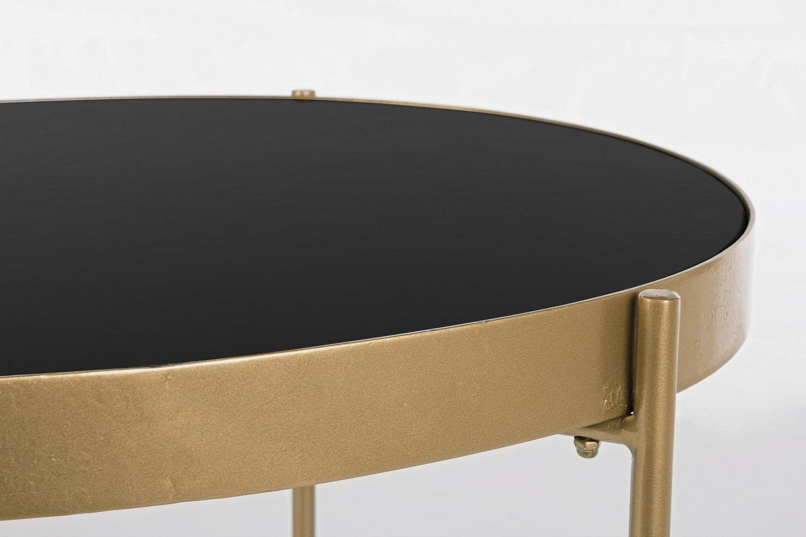 Tavolino "Rashida" struttura in acciaio piano in vetro per arredamento in Console e tavoli da divano Decor Space - Altamura, commercioVirtuoso.it