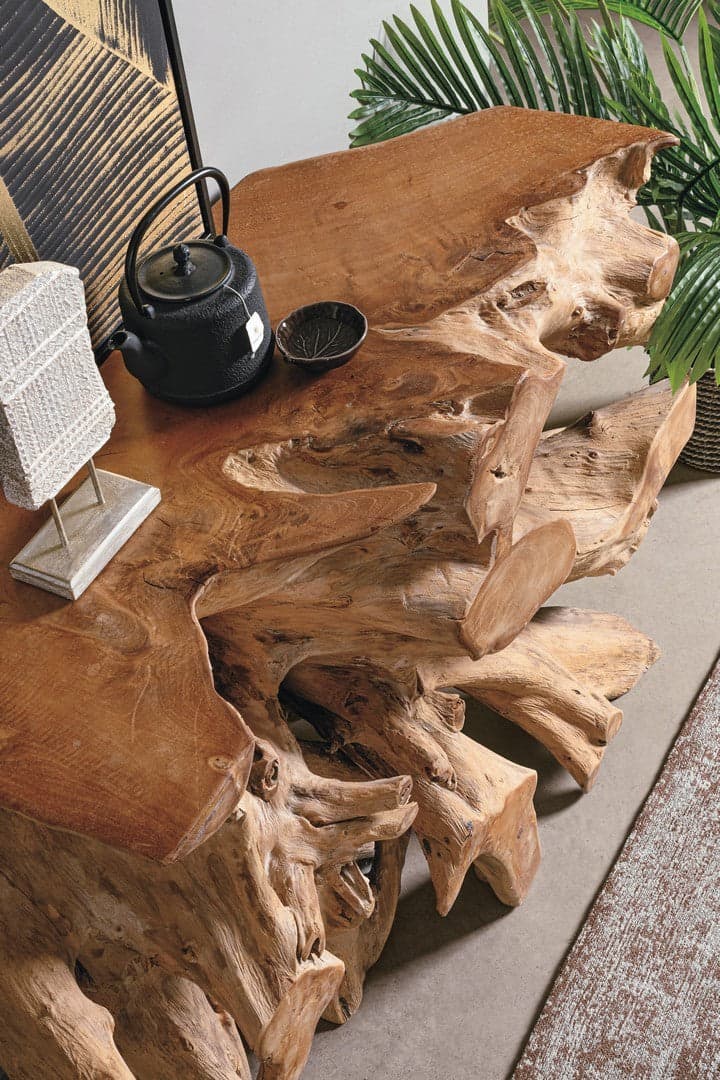 Consolle "Solidad" struttura in radici di teak originali per decorazioni ambienti in Credenze Decor Space - Altamura, commercioVirtuoso.it