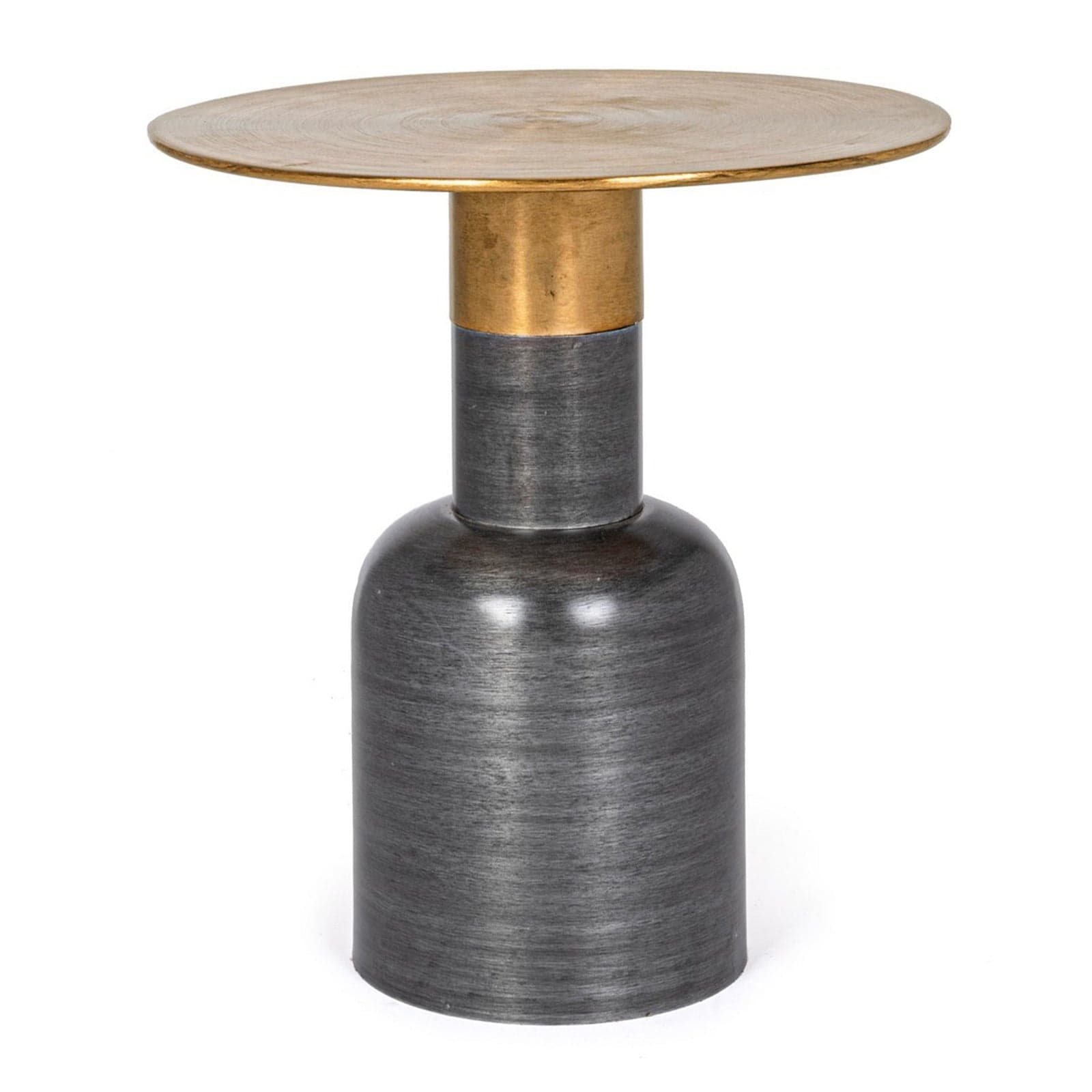Tavolino "Alopa" struttura in acciaio con finitura ottonata per arredamento in Console e tavoli da divano Decor Space - Altamura, commercioVirtuoso.it