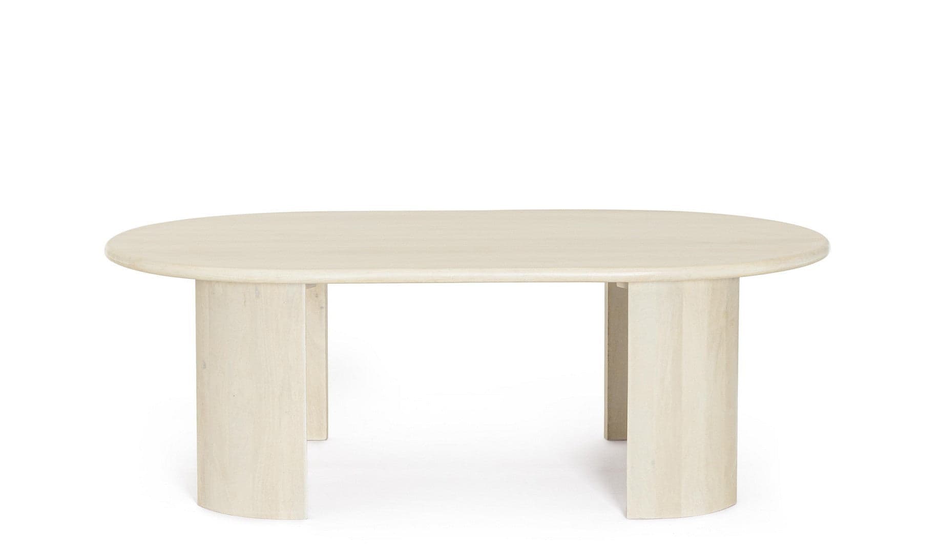 Tavolino "Orlando" ovale struttura in legno di mango per interni in Console e tavoli da divano Decor Space - Altamura, commercioVirtuoso.it