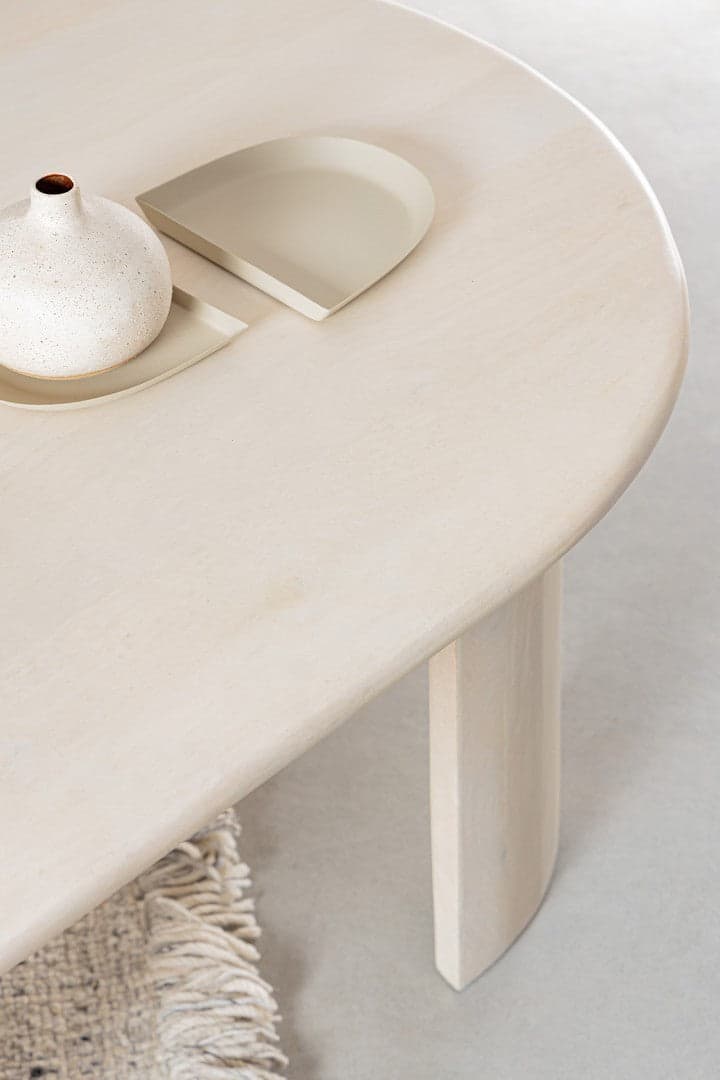 Tavolino "Orlando" ovale struttura in legno di mango per interni in Console e tavoli da divano Decor Space - Altamura, commercioVirtuoso.it