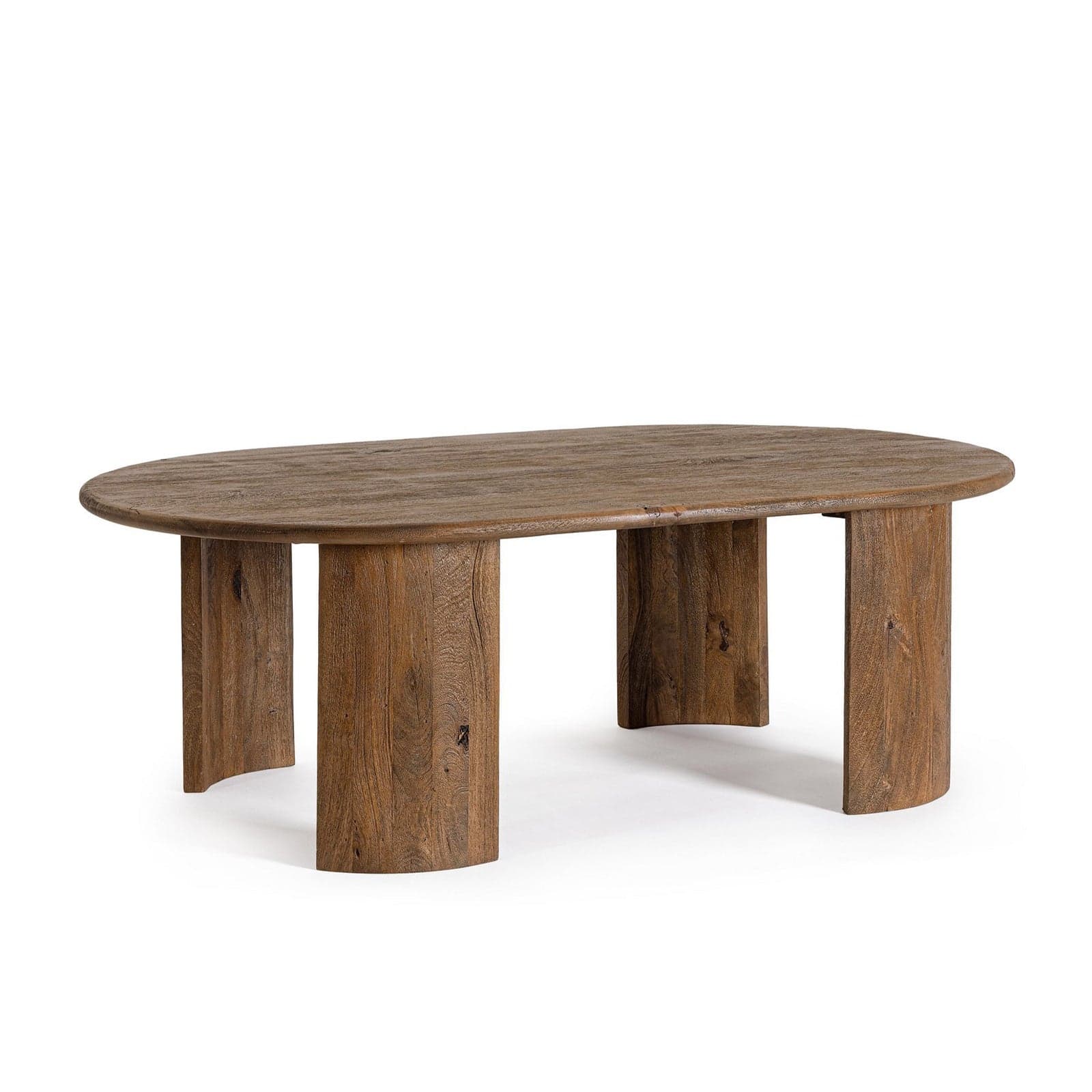 Tavolino "Orlando" ovale struttura in legno di mango per interni in Console e tavoli da divano Decor Space - Altamura, commercioVirtuoso.it
