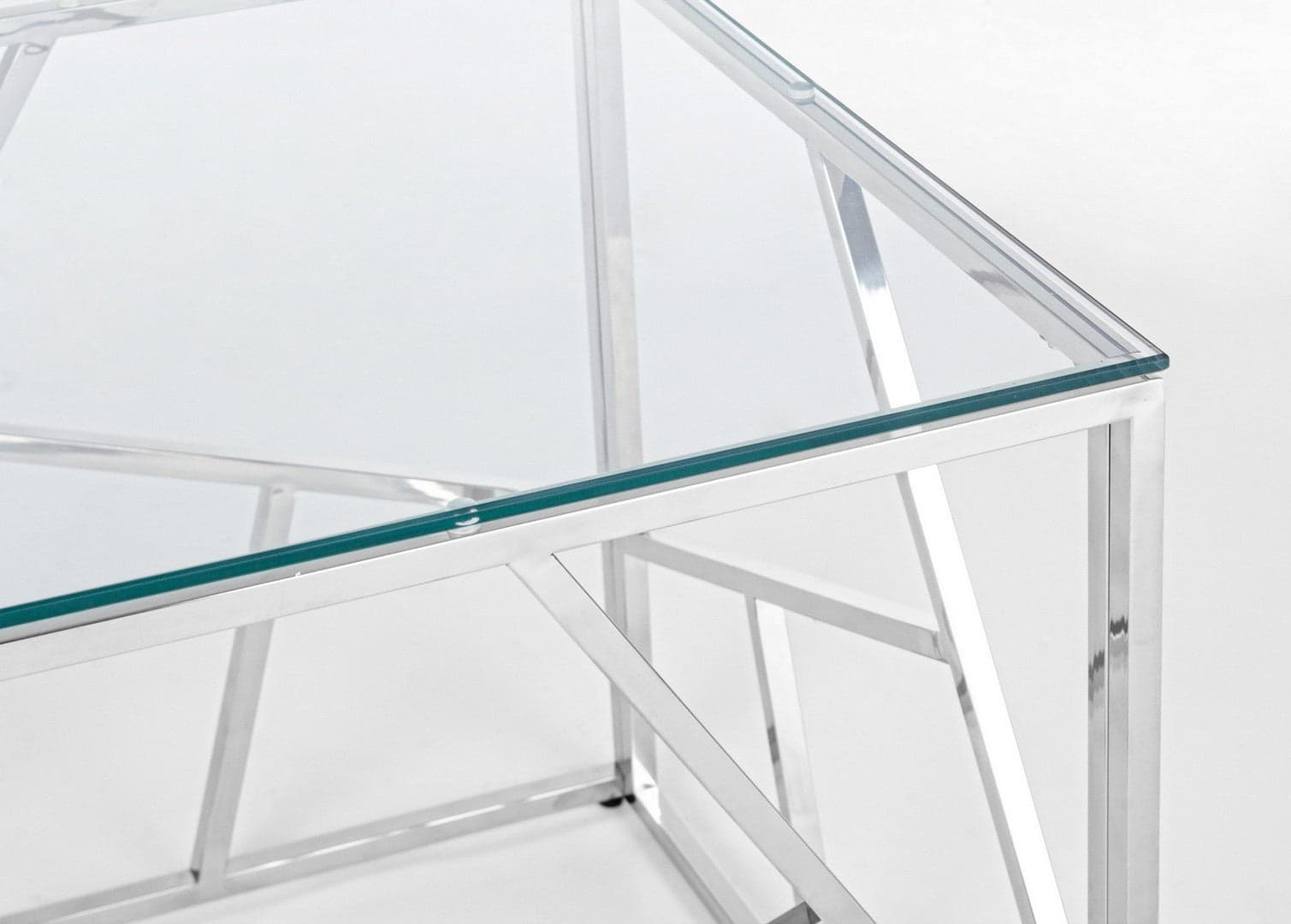 Tavolino "Rayan" struttura in acciaio inossidabile per arredamento in Console e tavoli da divano Decor Space - Altamura, commercioVirtuoso.it