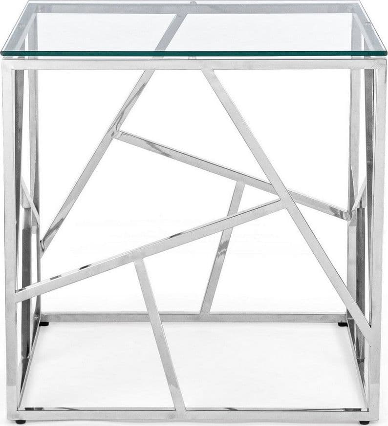 Tavolino "Rayan" struttura in acciaio inossidabile per arredamento in Console e tavoli da divano Decor Space - Altamura, commercioVirtuoso.it