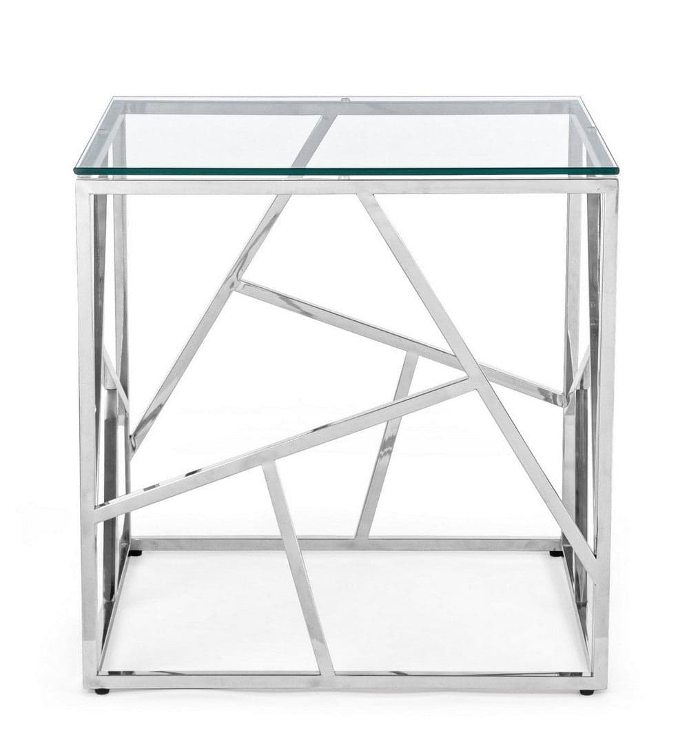 Tavolino "Rayan" struttura in acciaio inossidabile per arredamento in Console e tavoli da divano Decor Space - Altamura, commercioVirtuoso.it
