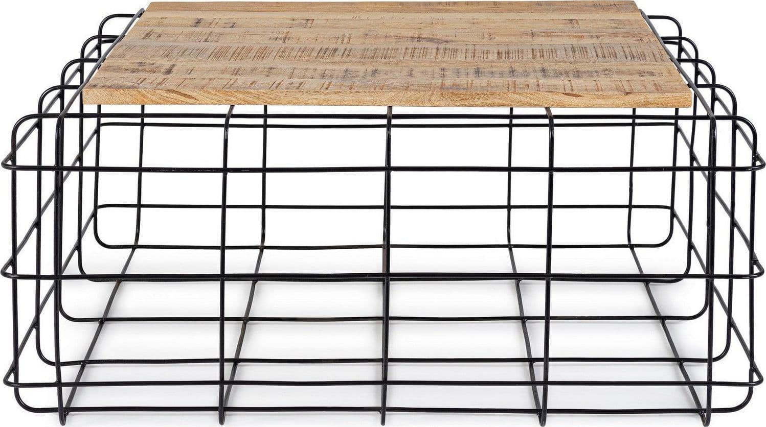 Tavolino "Trellis" struttura in acciaio piano in legno di mango per arredamento in Console e tavoli da divano Decor Space - Altamura, commercioVirtuoso.it