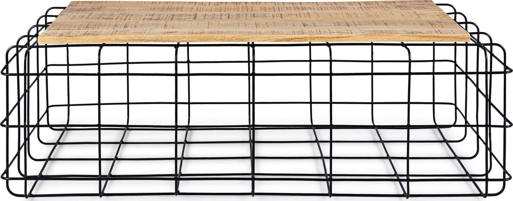 Tavolino "Trellis" struttura in acciaio piano in legno di mango per arredamento in Console e tavoli da divano Decor Space - Altamura, commercioVirtuoso.it