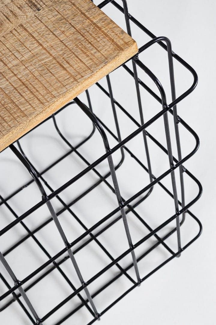 Tavolino "Trellis" struttura in acciaio piano in legno di mango per arredamento in Console e tavoli da divano Decor Space - Altamura, commercioVirtuoso.it