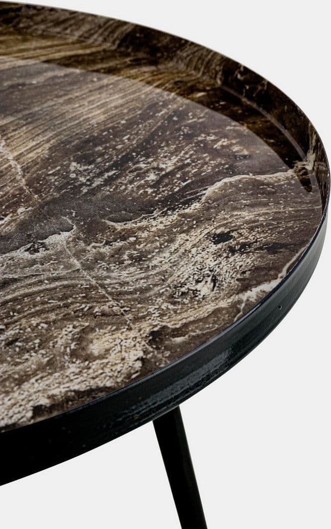 Tavolino "Vallika" struttura in acciaio finitura a smalto per arredamento in Console e tavoli da divano Decor Space - Altamura, commercioVirtuoso.it