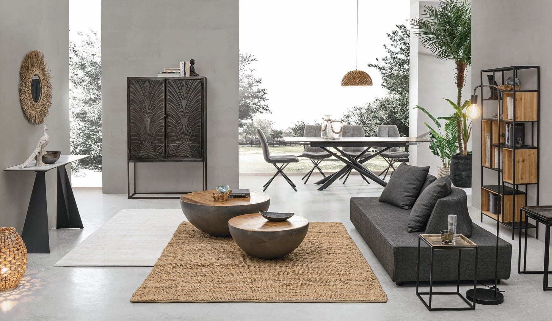 Tavolino "Lancaster" struttura in acciaio con piano in legno per interni in Console e tavoli da divano Decor Space - Altamura, commercioVirtuoso.it