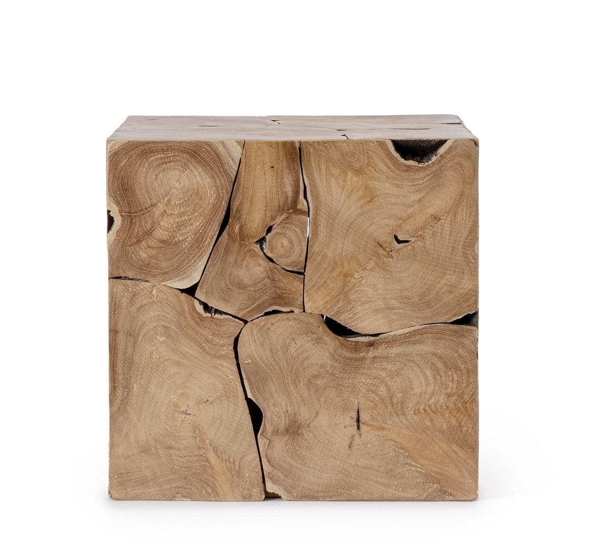 Tavolino "Elwood" cubo in radici di teak originali per arredamento in Console e tavoli da divano Decor Space - Altamura, commercioVirtuoso.it