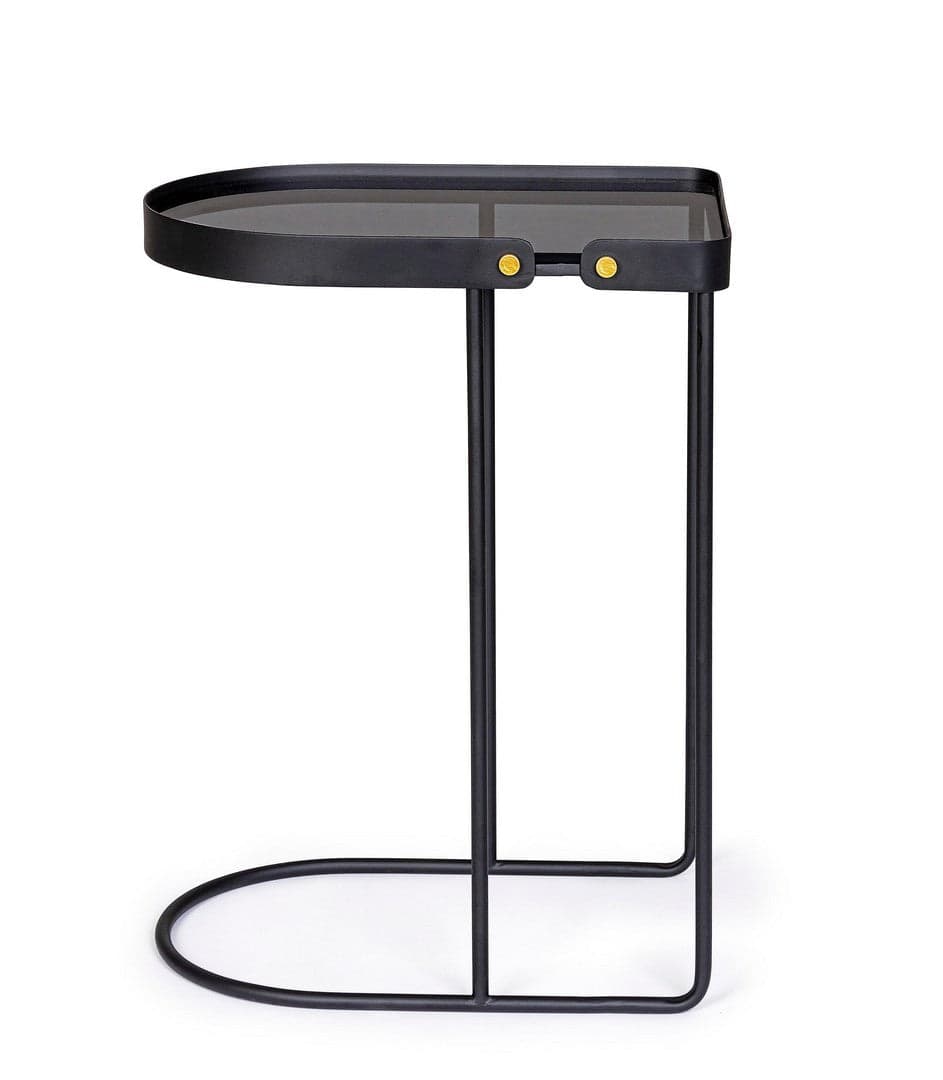Tavolino "Zeina" struttura in acciaio piano in vetro temperato per arredamento in Console e tavoli da divano Decor Space - Altamura, commercioVirtuoso.it