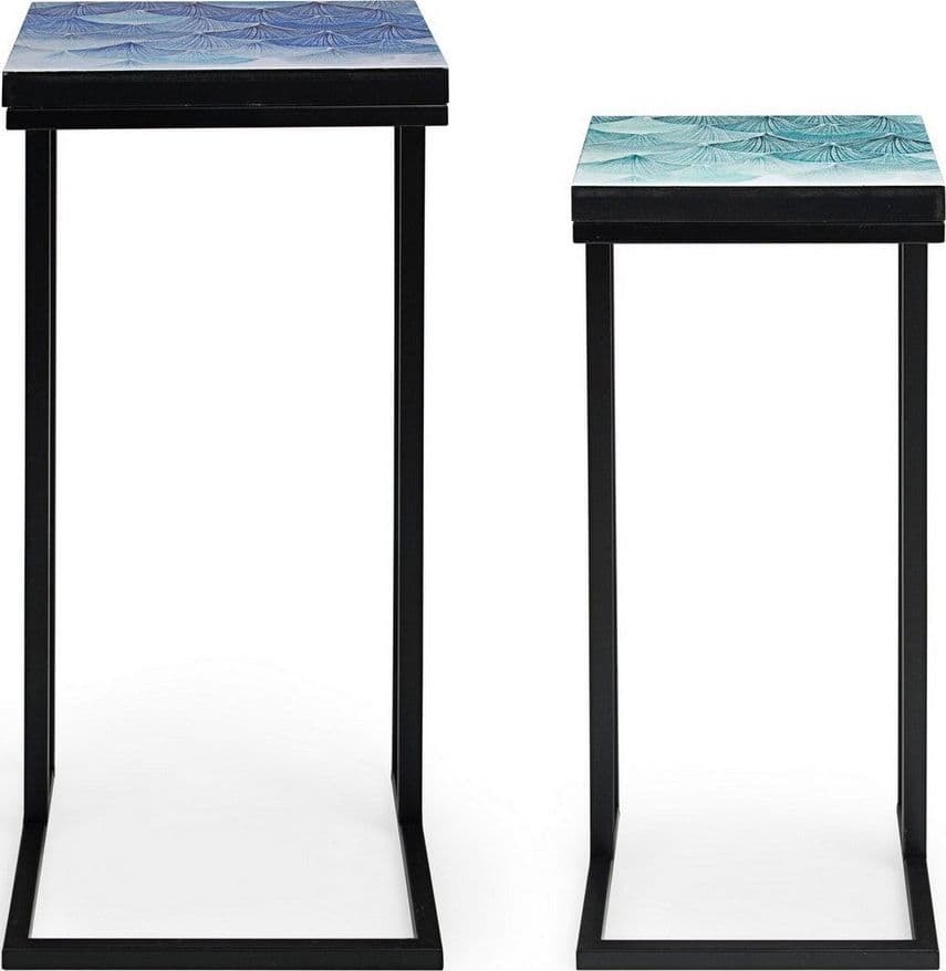 Tavolini "Reef" struttura in acciaio per arredamento set da 2 in Console e tavoli da divano Decor Space - Altamura, commercioVirtuoso.it
