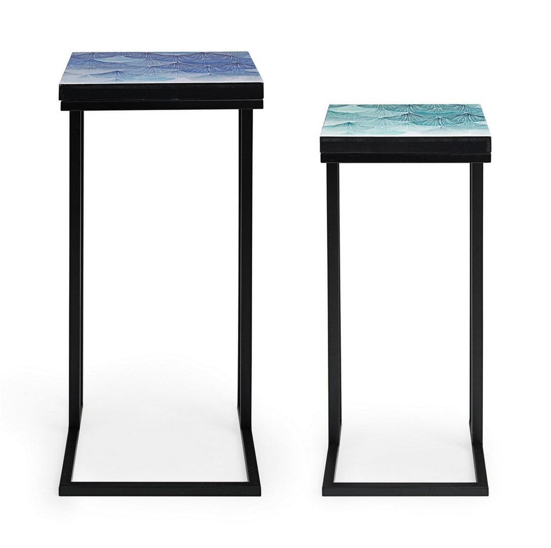 Tavolini "Reef" struttura in acciaio per arredamento set da 2 in Console e tavoli da divano Decor Space - Altamura, commercioVirtuoso.it