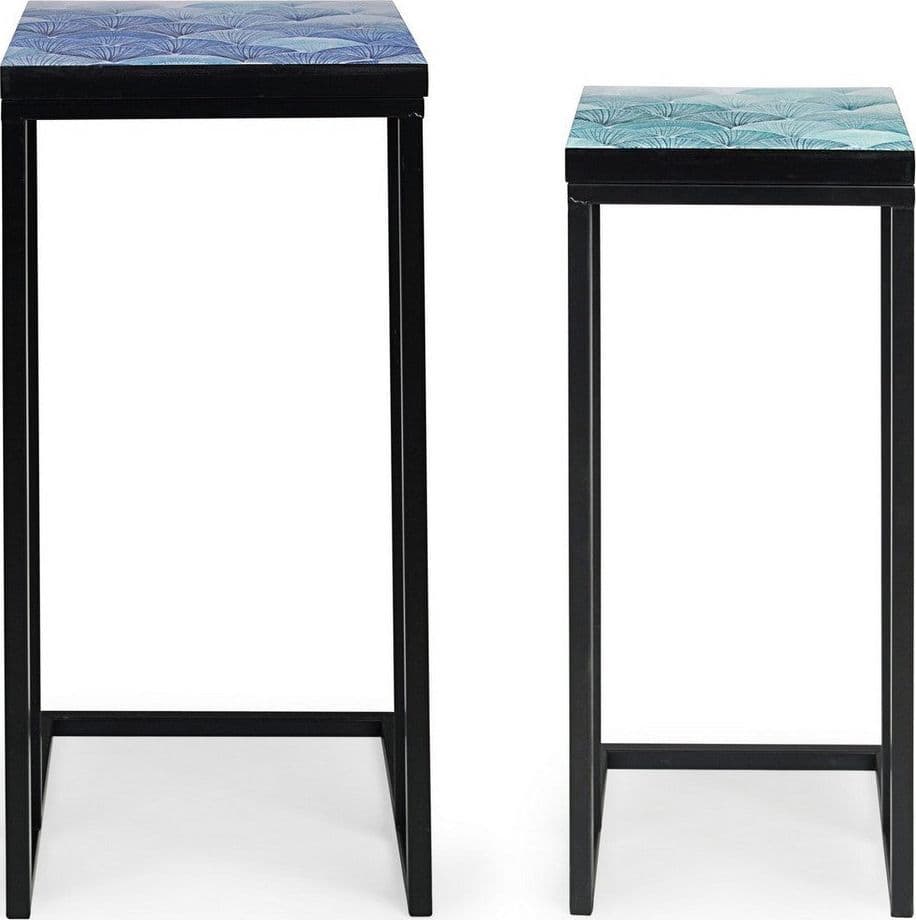 Tavolini "Reef" struttura in acciaio per arredamento set da 2 in Console e tavoli da divano Decor Space - Altamura, commercioVirtuoso.it