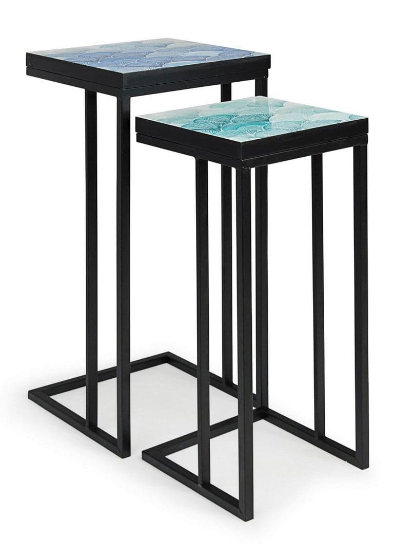 Tavolini "Reef" struttura in acciaio per arredamento set da 2 in Console e tavoli da divano Decor Space - Altamura, commercioVirtuoso.it