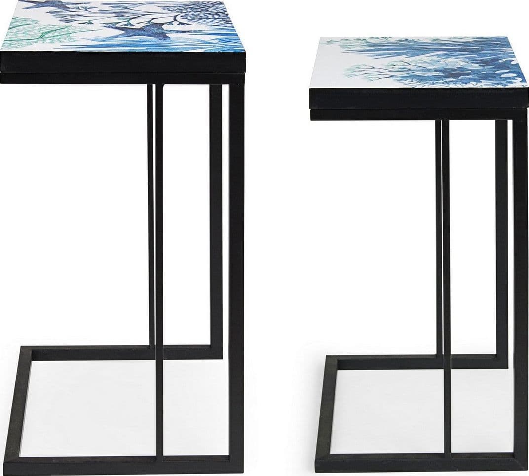 Tavolini "Reef" struttura in acciaio per arredamento set da 2 in Console e tavoli da divano Decor Space - Altamura, commercioVirtuoso.it
