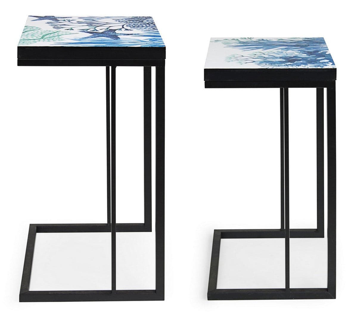 Tavolini "Reef" struttura in acciaio per arredamento set da 2 in Console e tavoli da divano Decor Space - Altamura, commercioVirtuoso.it