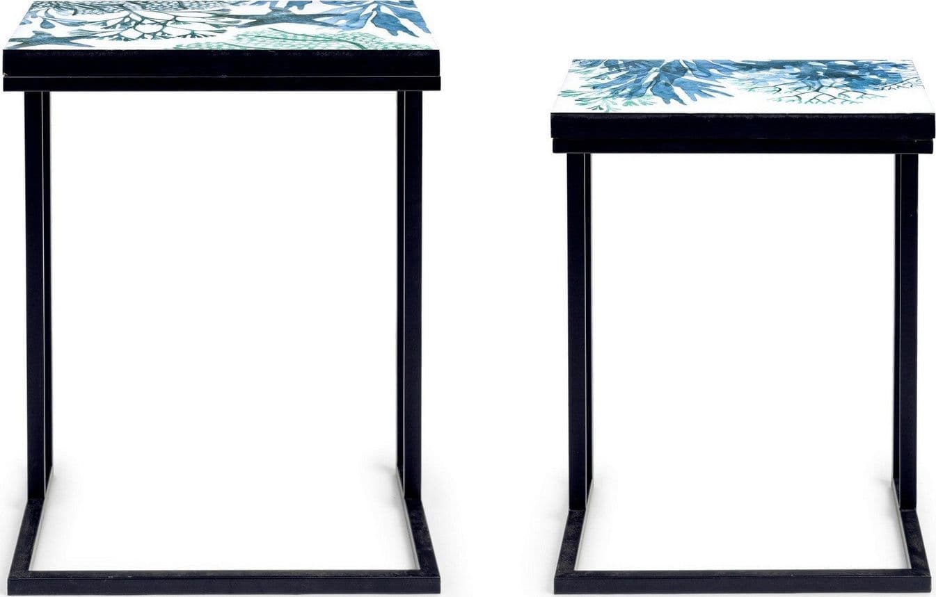 Tavolini "Reef" struttura in acciaio per arredamento set da 2 in Console e tavoli da divano Decor Space - Altamura, commercioVirtuoso.it