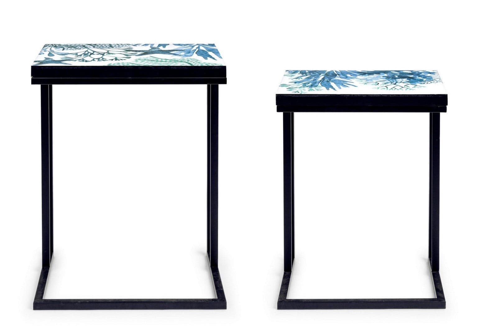 Tavolini "Reef" struttura in acciaio per arredamento set da 2 in Console e tavoli da divano Decor Space - Altamura, commercioVirtuoso.it