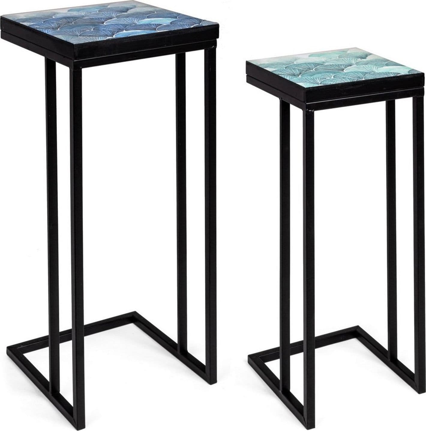 Tavolini "Reef" struttura in acciaio per arredamento set da 2 in Console e tavoli da divano Decor Space - Altamura, commercioVirtuoso.it