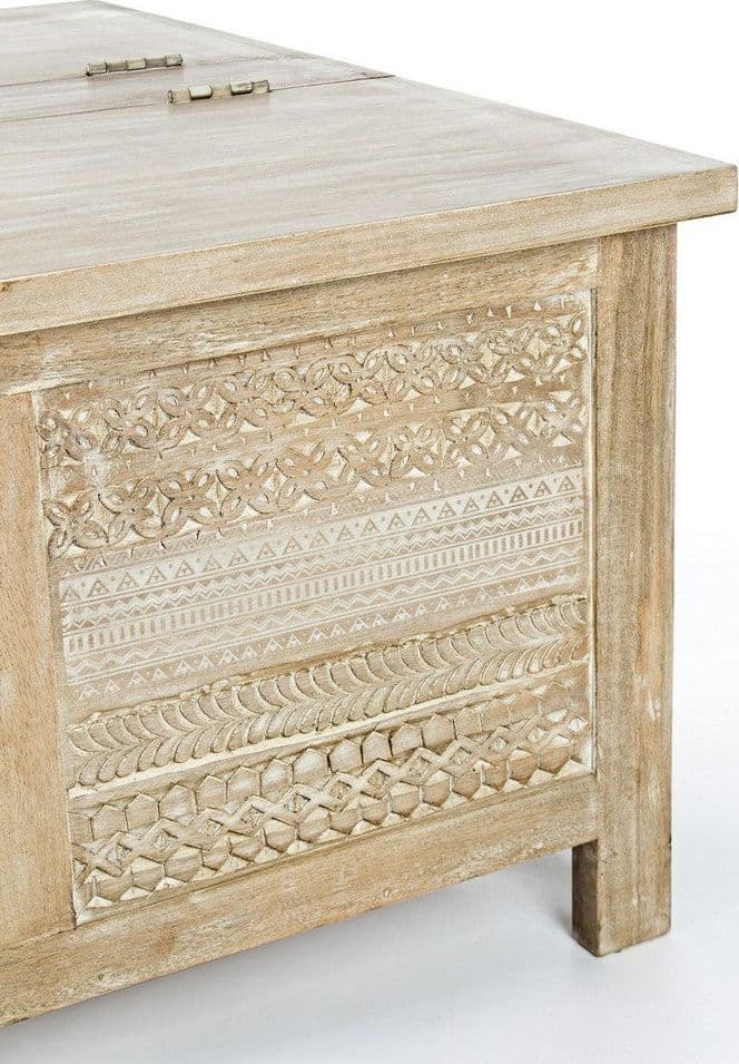 Tavolino "Mayra" struttura in legno di mango con contenitore per interni in Console e tavoli da divano Decor Space - Altamura, commercioVirtuoso.it