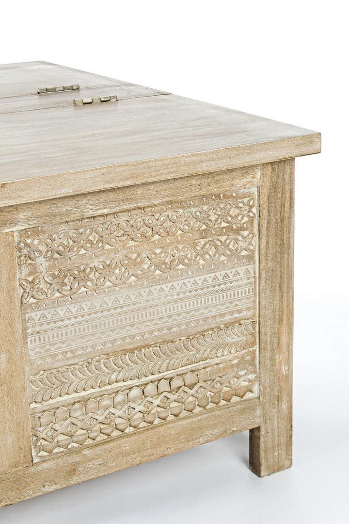 Tavolino "Mayra" struttura in legno di mango con contenitore per interni in Console e tavoli da divano Decor Space - Altamura, commercioVirtuoso.it