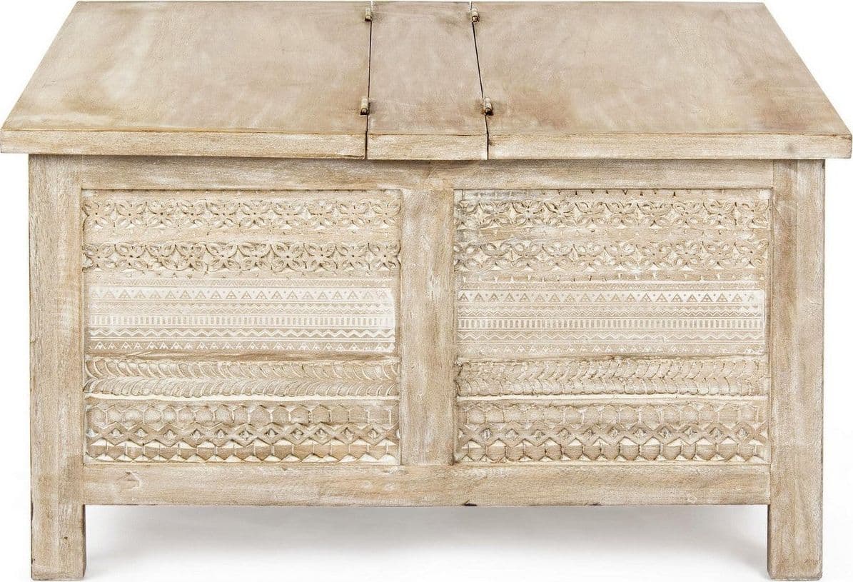Tavolino "Mayra" struttura in legno di mango con contenitore per interni in Console e tavoli da divano Decor Space - Altamura, commercioVirtuoso.it
