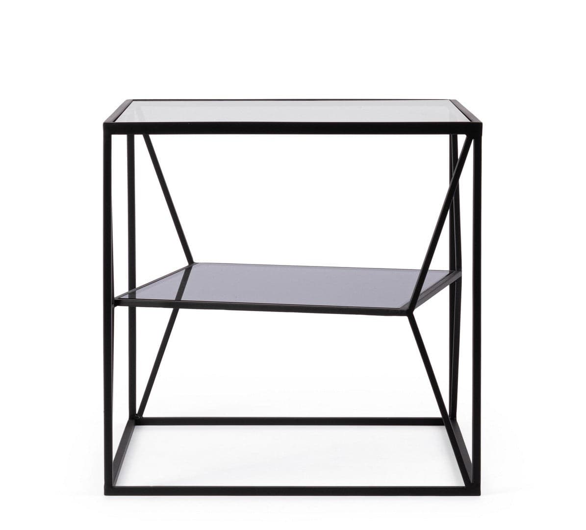 Tavolino "Hydra" struttura in acciaio e piano in vetro per interni in Console e tavoli da divano Decor Space - Altamura, commercioVirtuoso.it