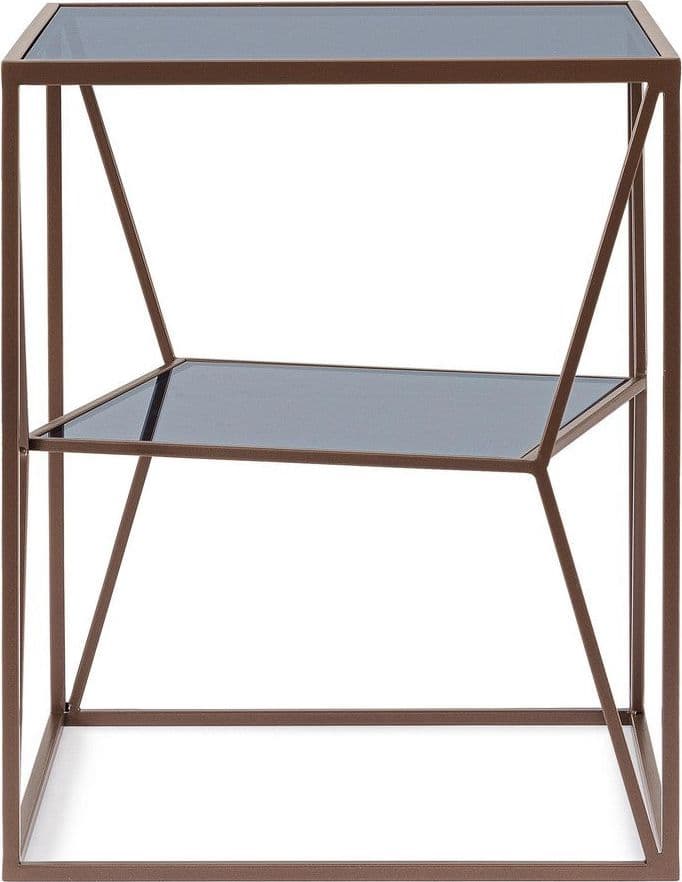Tavolino "Hydra" struttura in acciaio e piano in vetro per interni in Console e tavoli da divano Decor Space - Altamura, commercioVirtuoso.it