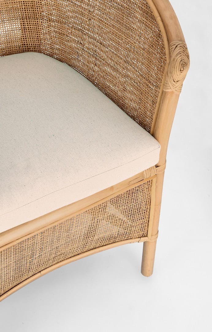 Poltrona "Adelfa" struttura in rattan con cuscino per interno in Poltrone Decor Space - Altamura, commercioVirtuoso.it