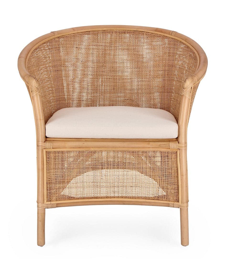 Poltrona "Adelfa" struttura in rattan con cuscino per interno in Poltrone Decor Space - Altamura, commercioVirtuoso.it