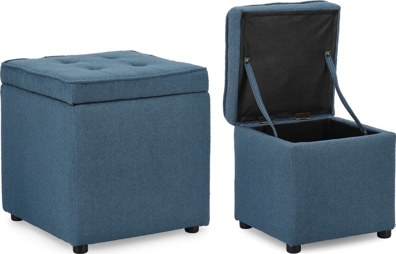 Pouf contenitore "Derrick" struttura in legno di pino rivestimento in poliestere per interno in Ottomane e poggiapiedi Decor Space - Altamura, commercioVirtuoso.it