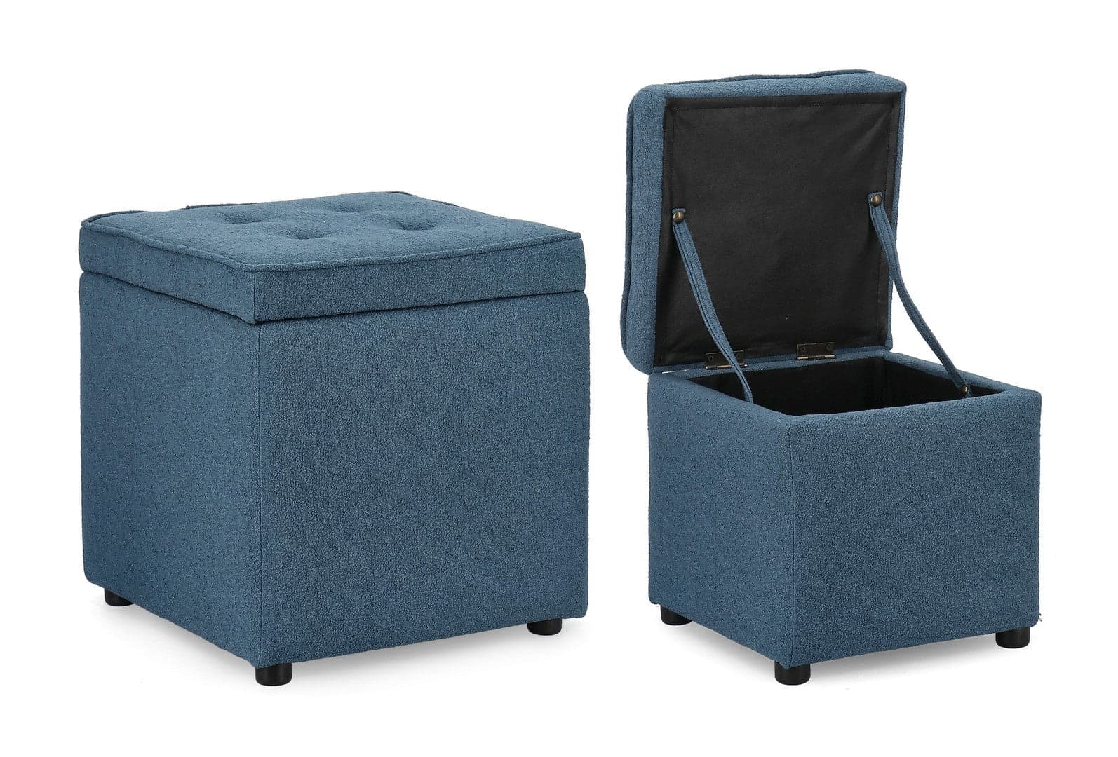 Pouf contenitore "Derrick" struttura in legno di pino rivestimento in poliestere per interno in Ottomane e poggiapiedi Decor Space - Altamura, commercioVirtuoso.it