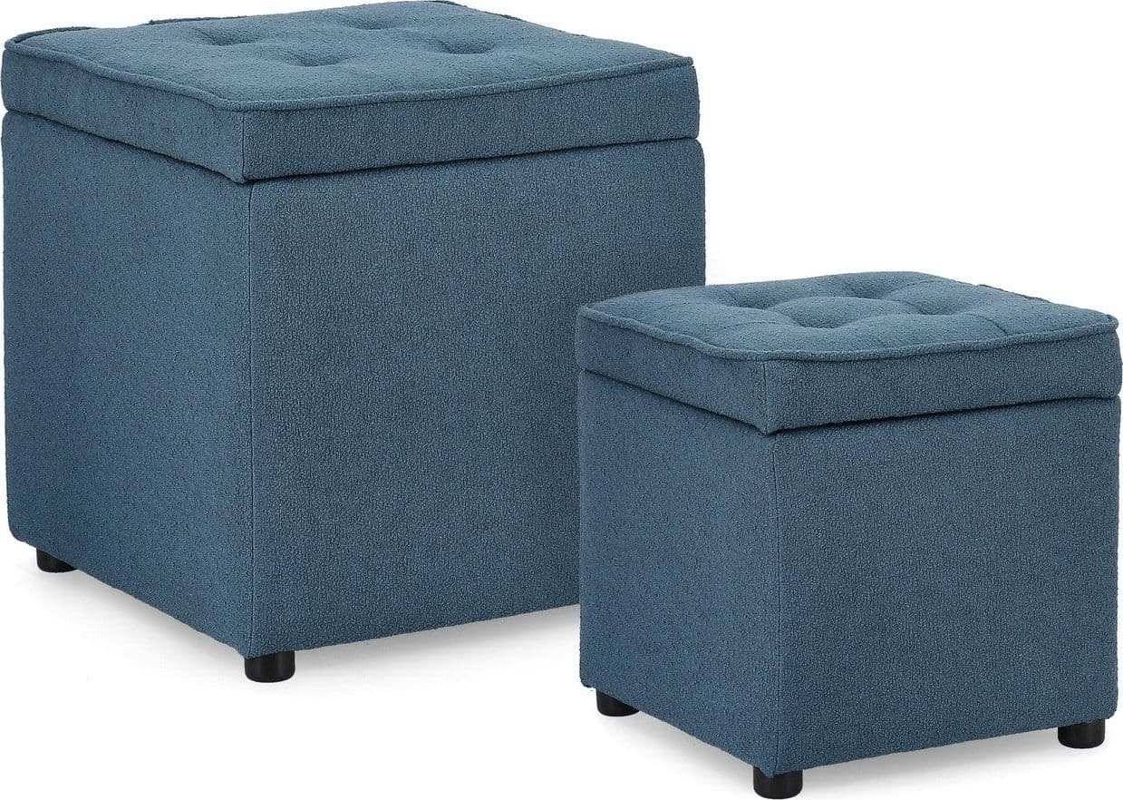 Pouf contenitore "Derrick" struttura in legno di pino rivestimento in poliestere per interno in Ottomane e poggiapiedi Decor Space - Altamura, commercioVirtuoso.it
