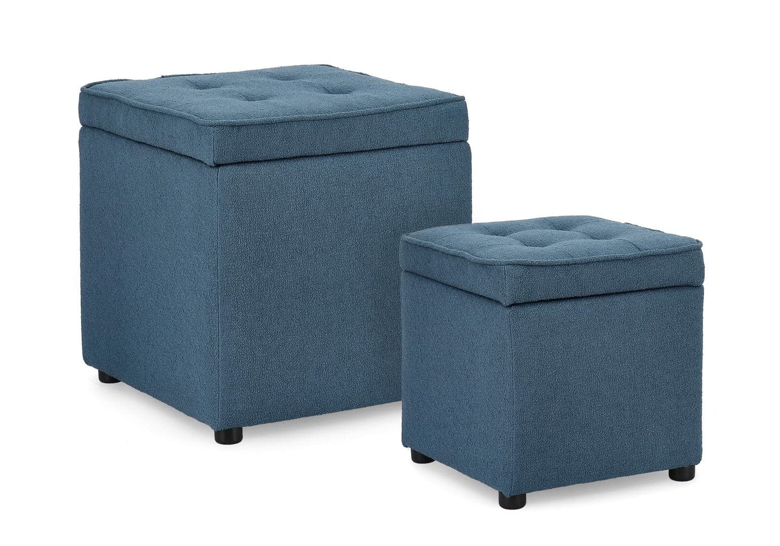 Pouf contenitore "Derrick" struttura in legno di pino rivestimento in poliestere per interno in Ottomane e poggiapiedi Decor Space - Altamura, commercioVirtuoso.it