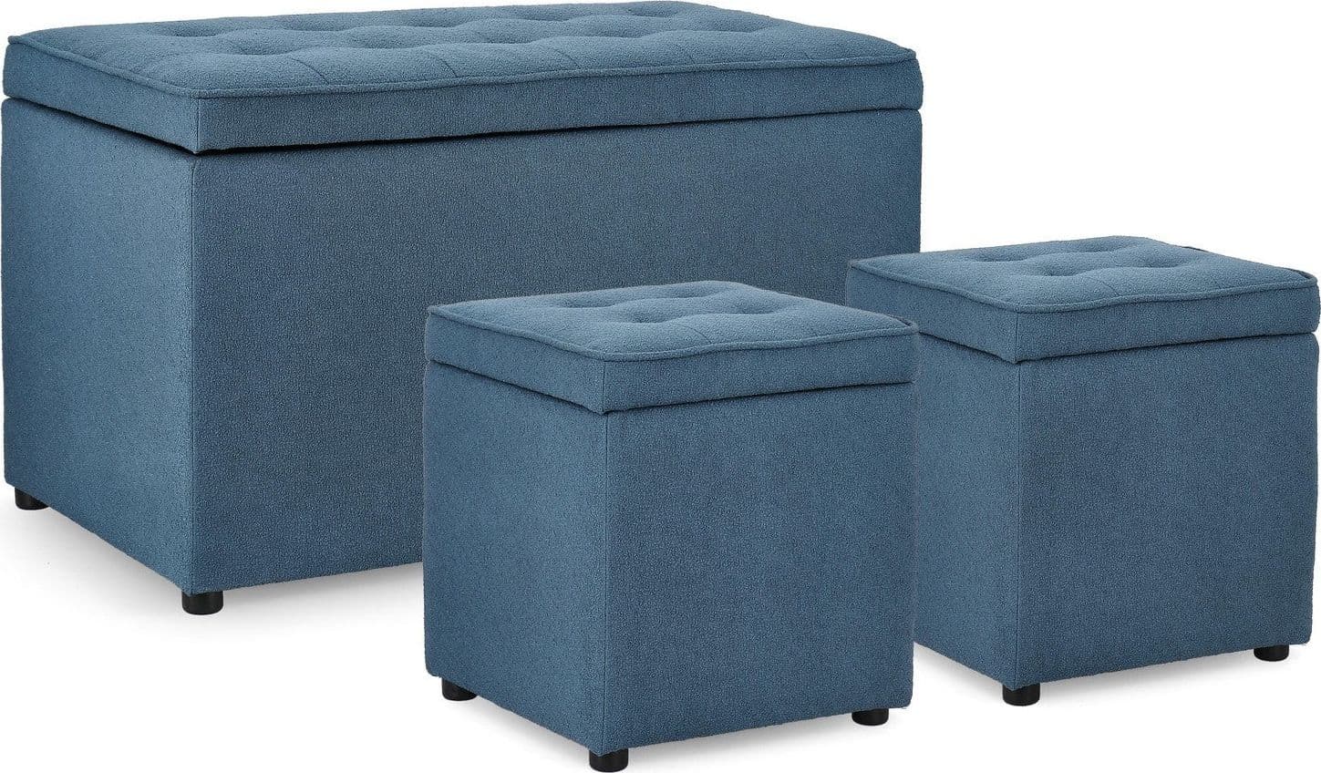 Pouf contenitore "Derrick" struttura in legno di pino rivestimento in poliestere per interno - 37