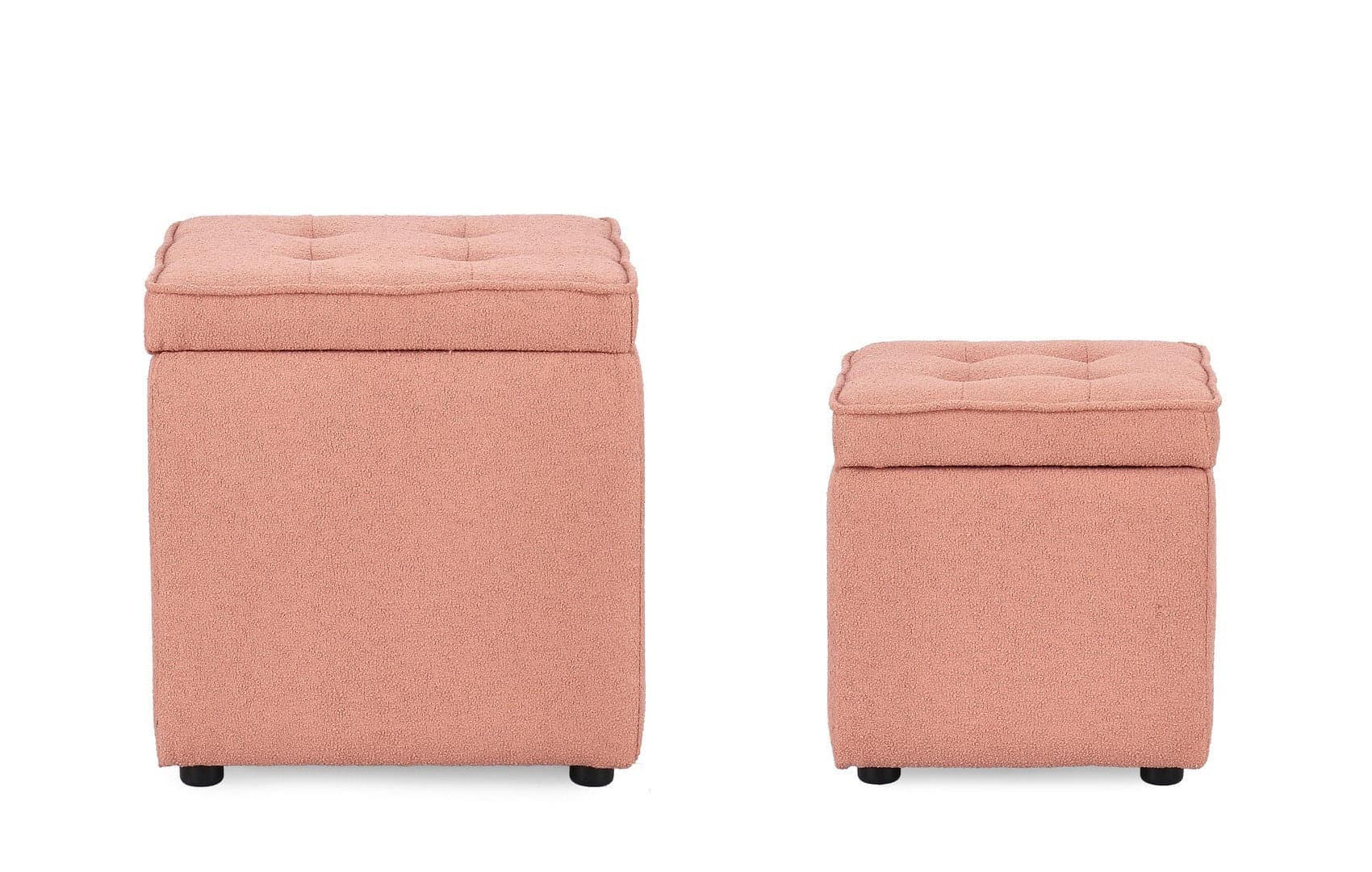 Pouf contenitore "Derrick" struttura in legno di pino rivestimento in poliestere per interno in Ottomane e poggiapiedi Decor Space - Altamura, commercioVirtuoso.it