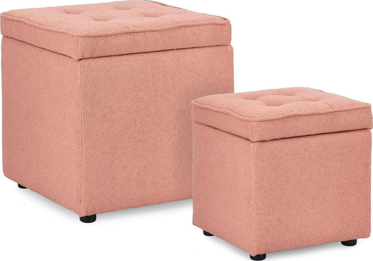 Pouf contenitore "Derrick" struttura in legno di pino rivestimento in poliestere per interno in Ottomane e poggiapiedi Decor Space - Altamura, commercioVirtuoso.it