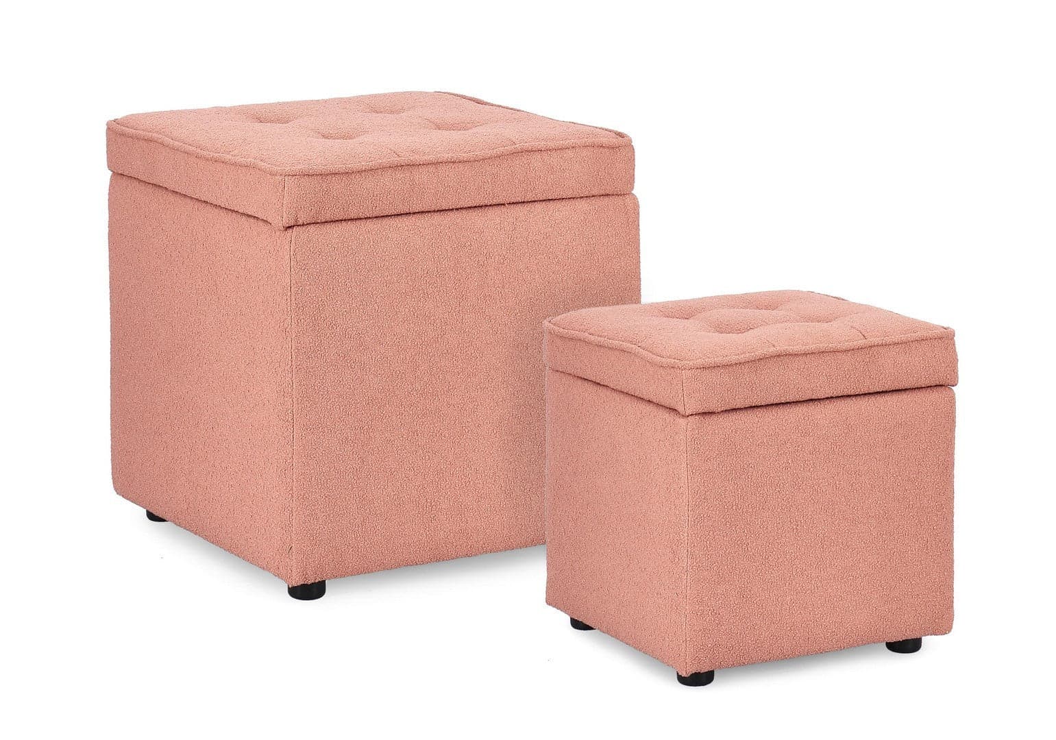 Pouf contenitore "Derrick" struttura in legno di pino rivestimento in poliestere per interno in Ottomane e poggiapiedi Decor Space - Altamura, commercioVirtuoso.it