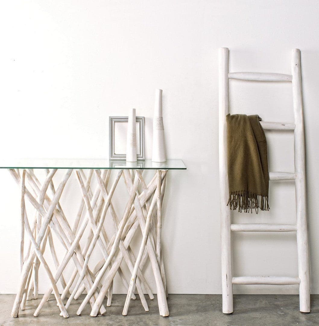 Scala decorativa "Sahel" struttura in rami di teak per arredamento in Appendiabiti Decor Space - Altamura, commercioVirtuoso.it