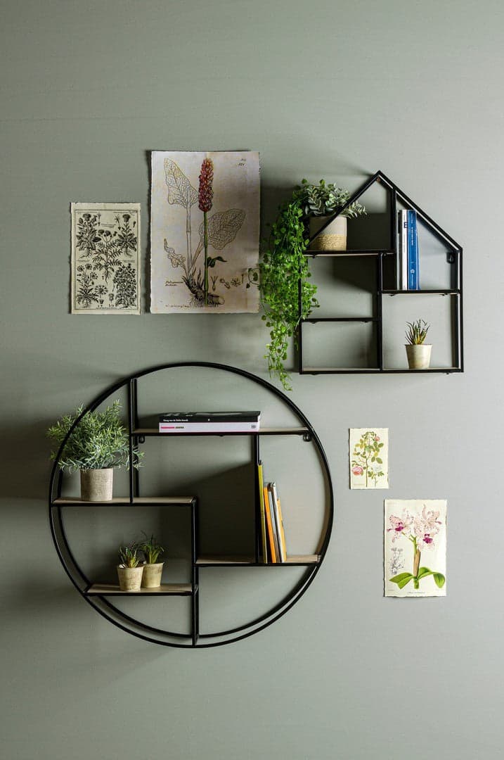 Mensola "Shape" struttura in acciaio verniciato a polvere e MDF per interni in Librerie Decor Space - Altamura, commercioVirtuoso.it
