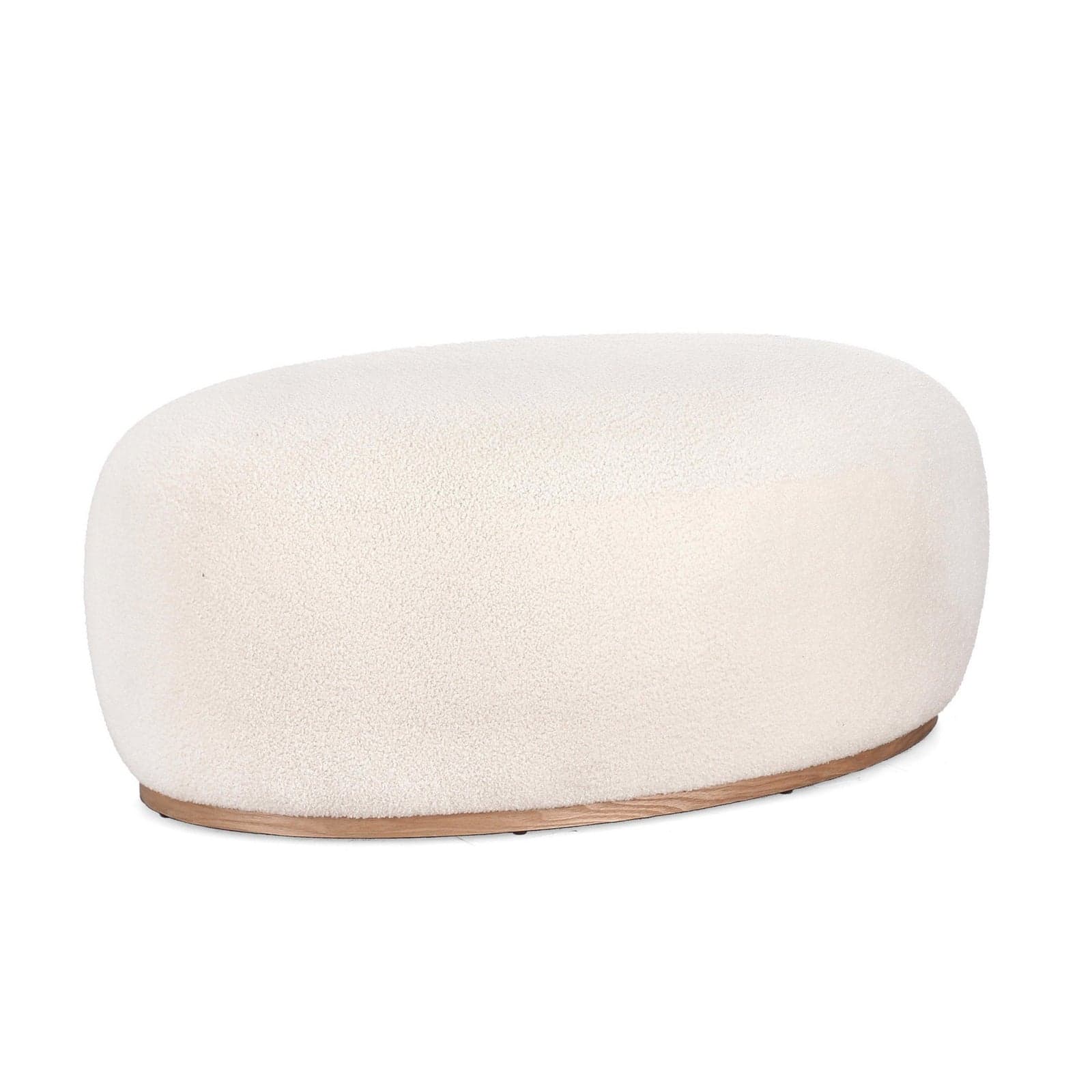 Pouf "Blerina" struttura in MDF rivestimento in poliestere effetto lana per interno
